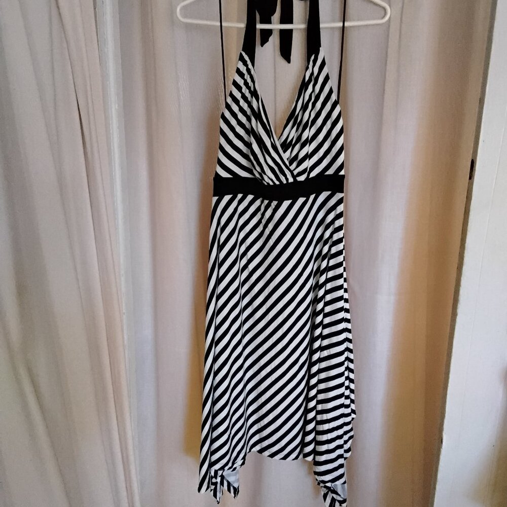 Striped halter top knit dress,  size Medium